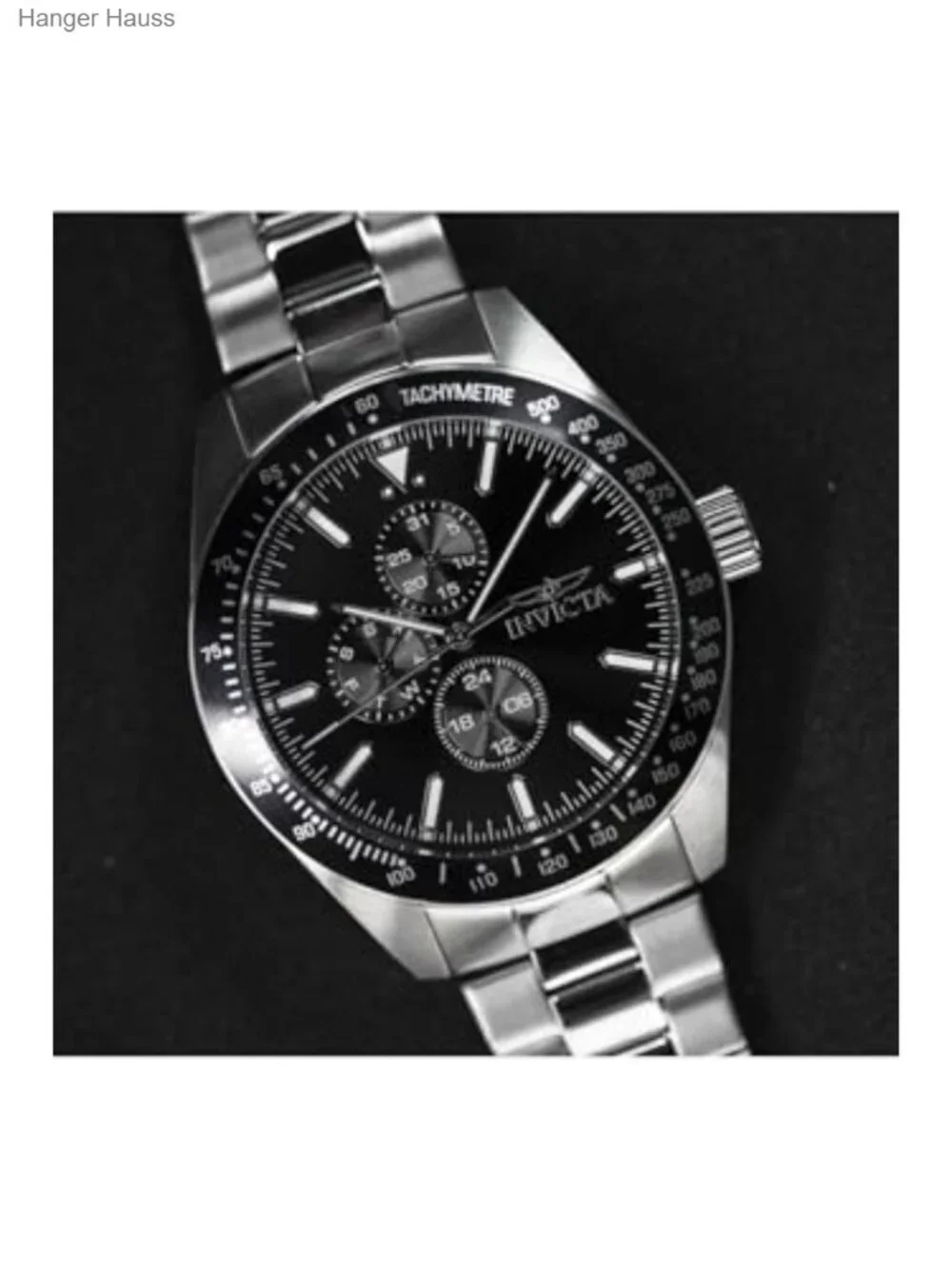 Men's Stainless Steel Bracelet Watch with Black Dial and Quartz Movement,